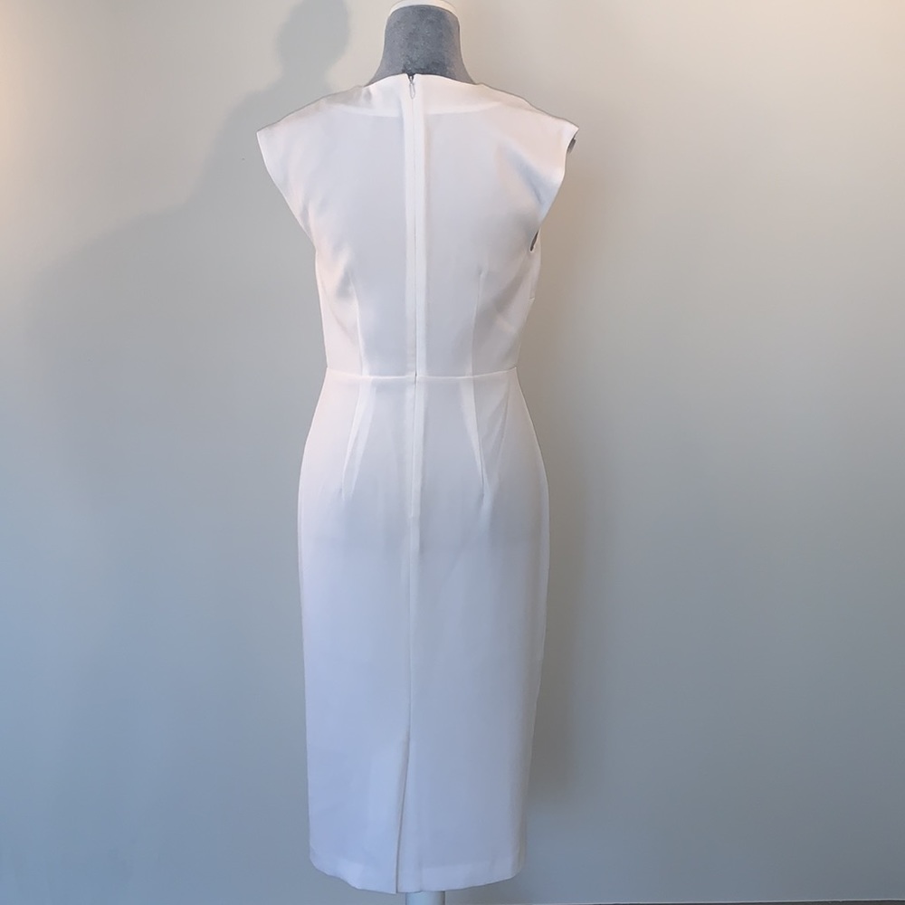 Ann Taylor size 2 white sleeveless midi dress.